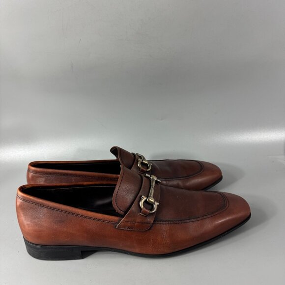 Salvatore Ferragamo Brown Leather Loafers main image 8